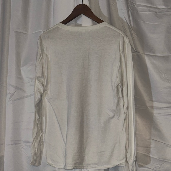 White Long Sleeve Shirt with Wolf and Moon Graphic - Picture 2 of 2